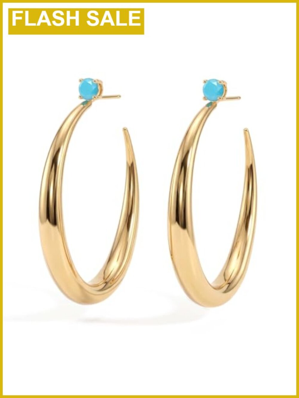 14K Gold Plated Large Open Hoop Earrings 925 Sterling Silver Post